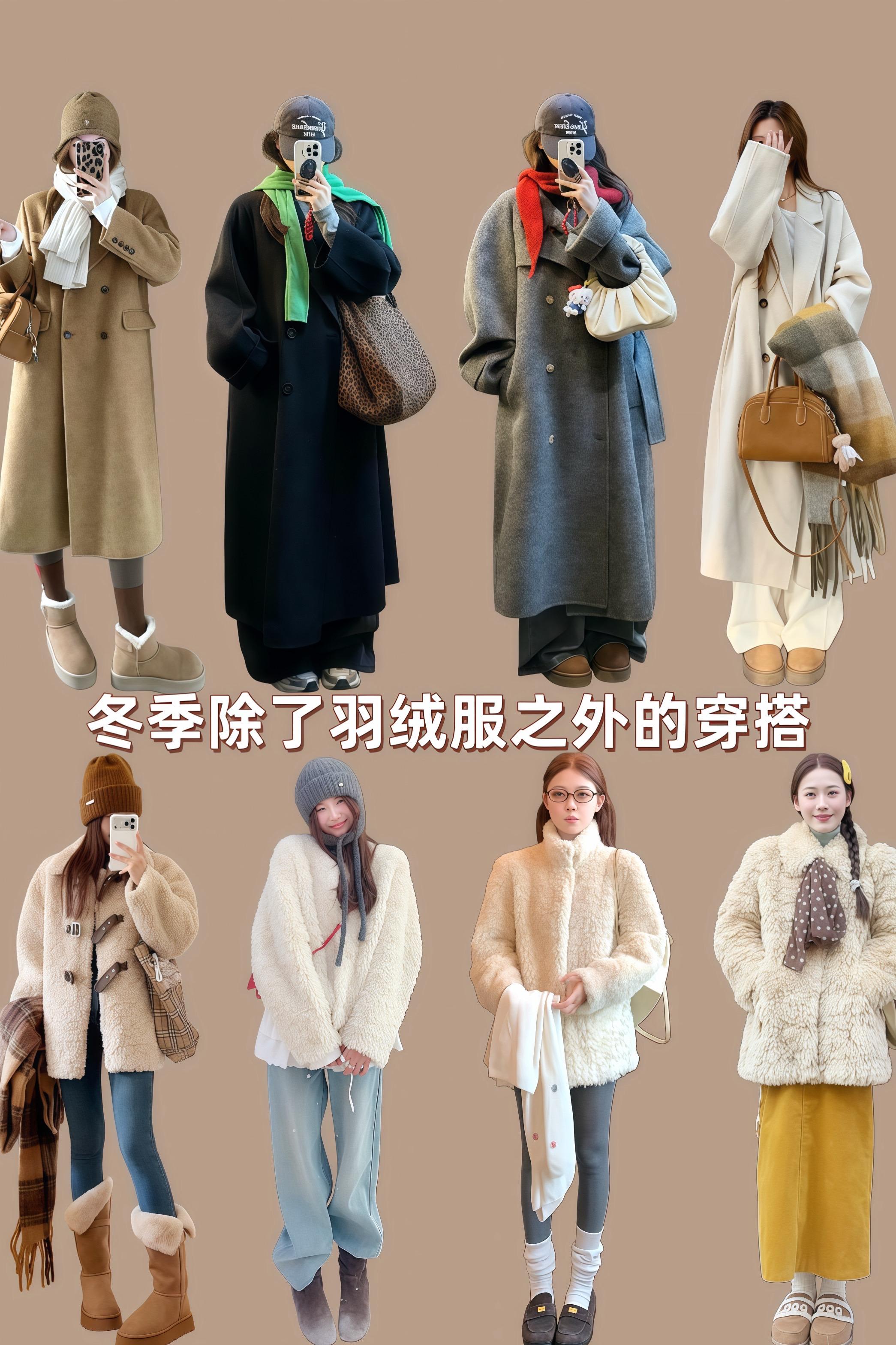 秋冬除了羽绒服还能穿点啥 冬季穿搭毛毛外套穿搭大衣穿搭 时髦穿搭