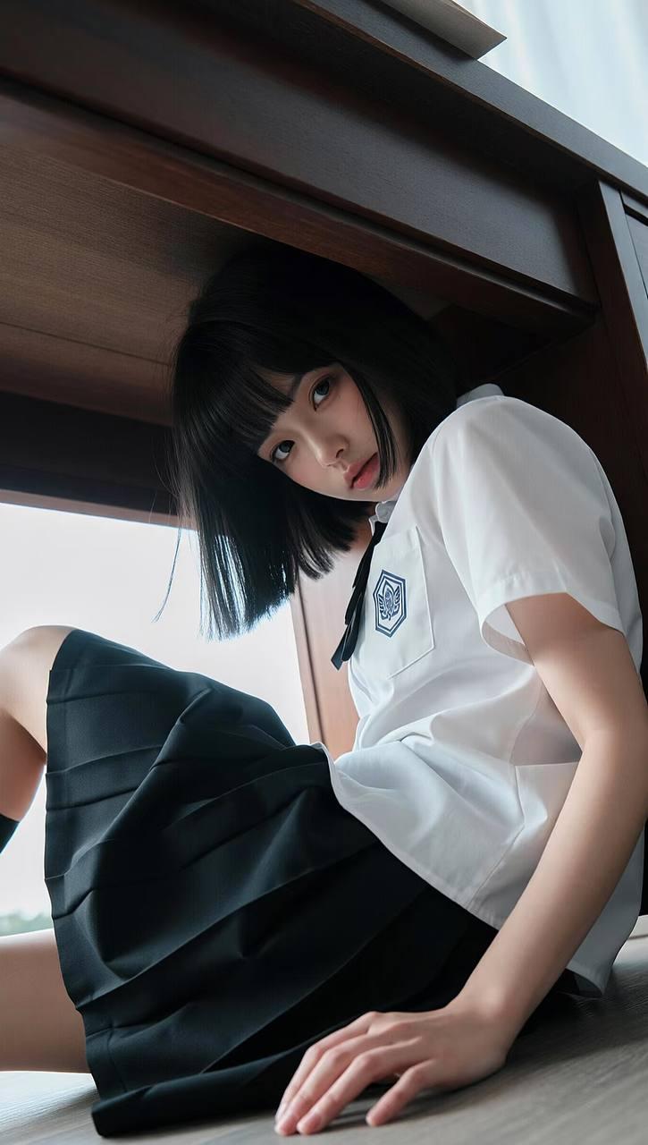 青春校园风黑裙白衬衫少女心满满💕📚👩‍🎓青春校园美少女温柔黑裙少女