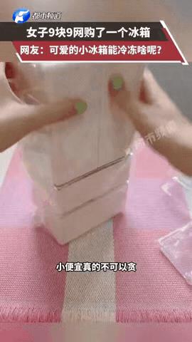 笑不活了！近日，福建一女子刷手机时，看到“迷你冰箱”广告，只要9块9还包邮，她乐