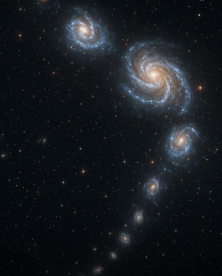 韦伯太空望远镜发现了“宇宙藤蔓”，这是一条由20个相互连接的星系组成的链，横跨1