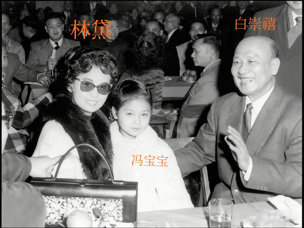 1962年，影星林黛和叔叔白崇禧，一张罕见的合影，从镜头中我们可以看到，林黛和白