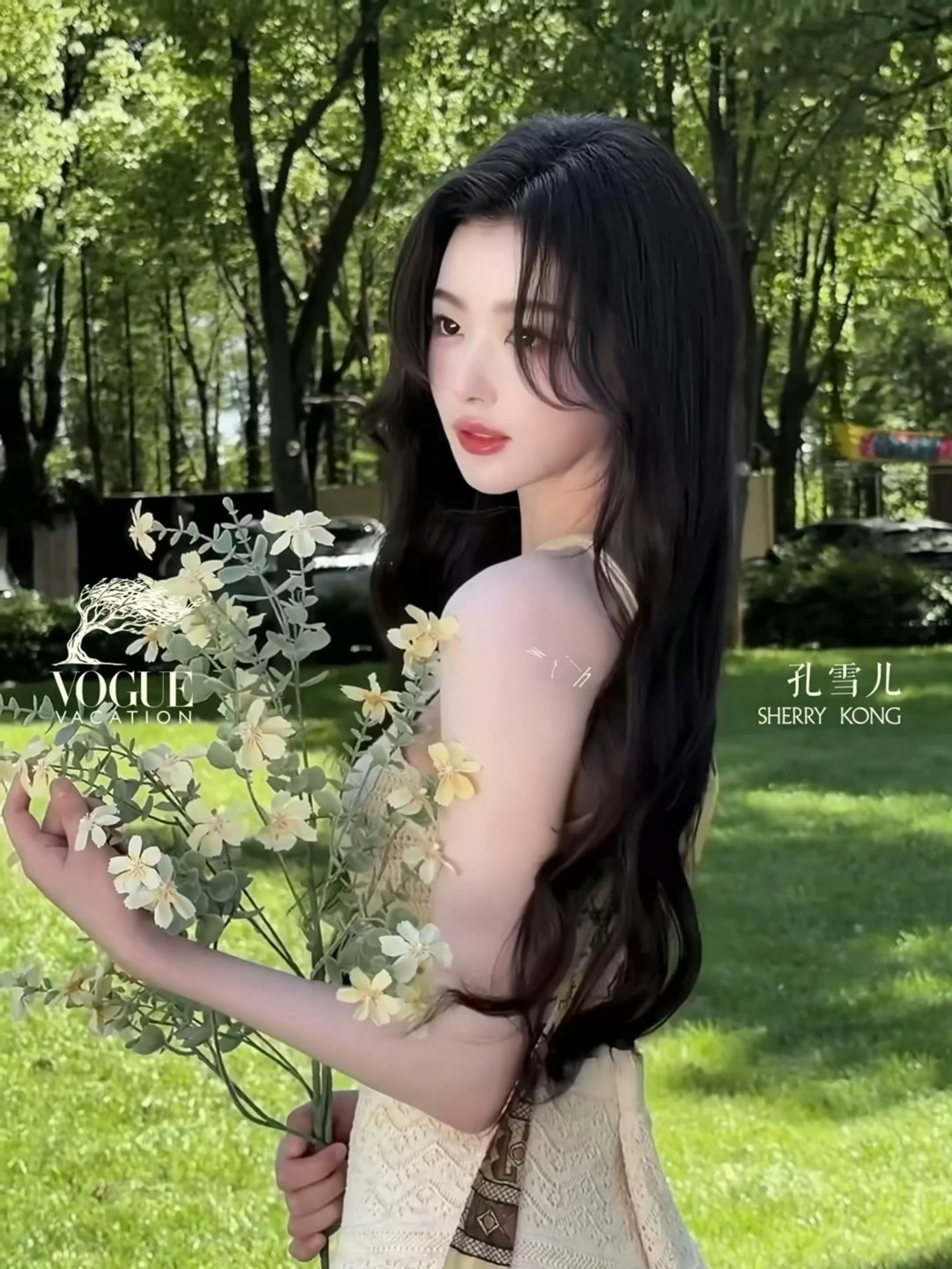 孔雪儿花仙子救命！孔雪儿这身花仙子造型也太绝了✨眉眼灵动又娇俏，软软糯糯的模样