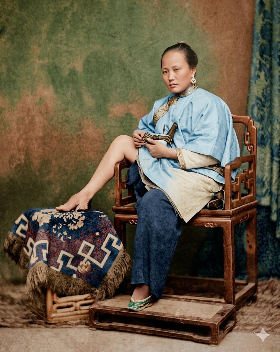 这张照片是一张拍摄于晚清同治年间的珍贵影像，它以一种极具冲击力的方式，记录了中国