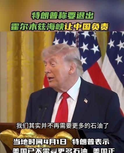 特朗普又碰瓷？特朗普表示：霍尔木兹海峡安全应由中国负责。给出的理由也很直接：美国