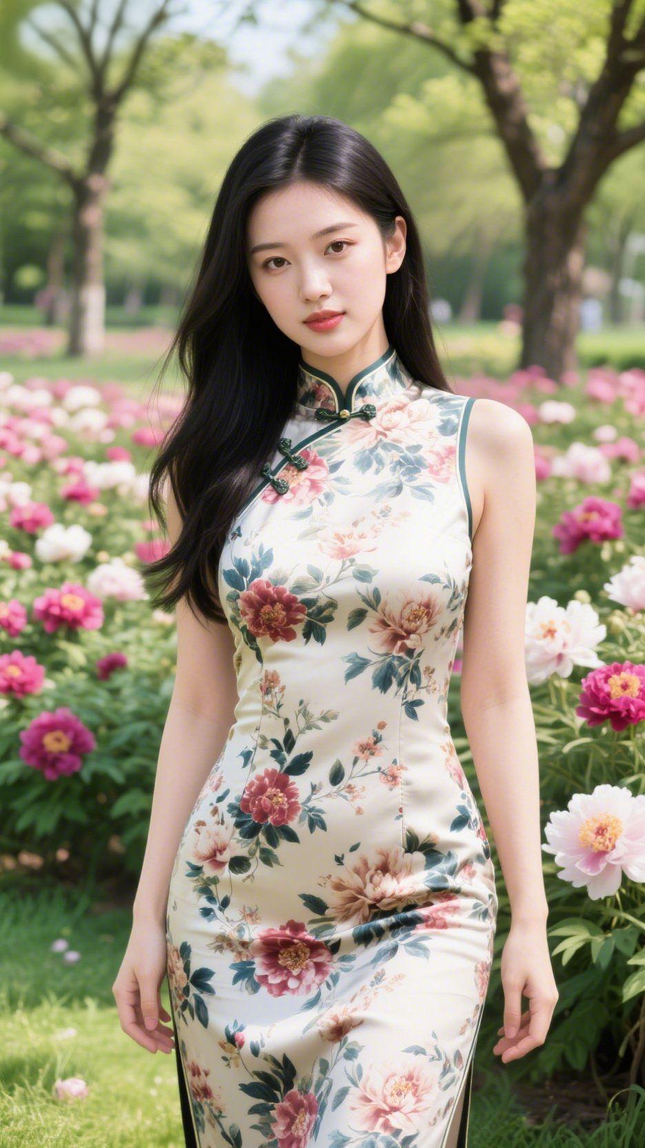 晴光漫染苑中春，软风轻拂陌边尘。繁枝叠翠遮晴日，高树舒荣入远旻。千丛艳蕊开韶