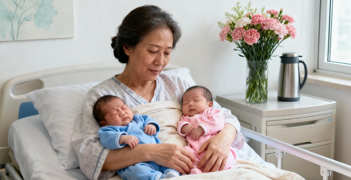 “52岁高龄产妇生下龙凤胎奇迹！”52岁失独母亲为再育借试管怀上龙凤胎，却在孕3