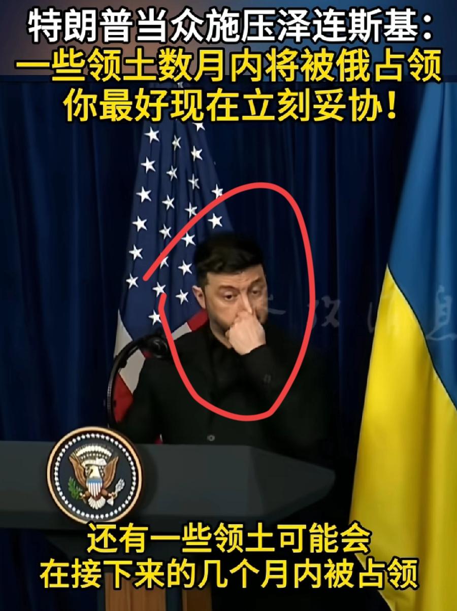 泽连斯基被特朗普当面施压，表情太亮了！二人会晤记者会，特朗普当众威胁说，乌克兰数
