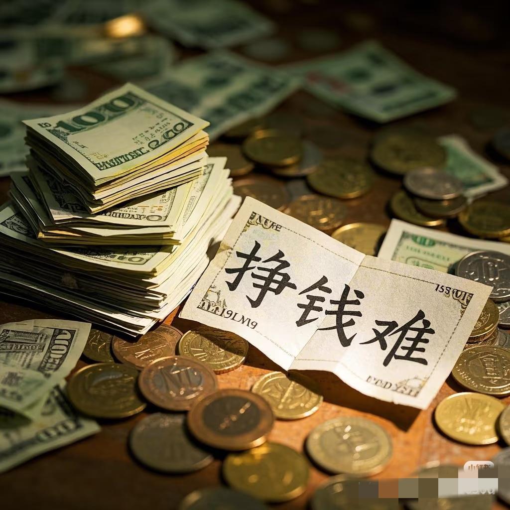 肯定是挣钱难啊！挣钱得拼时间、耗精力，还得看运气和本事，一分一毫都得实打实挣；花