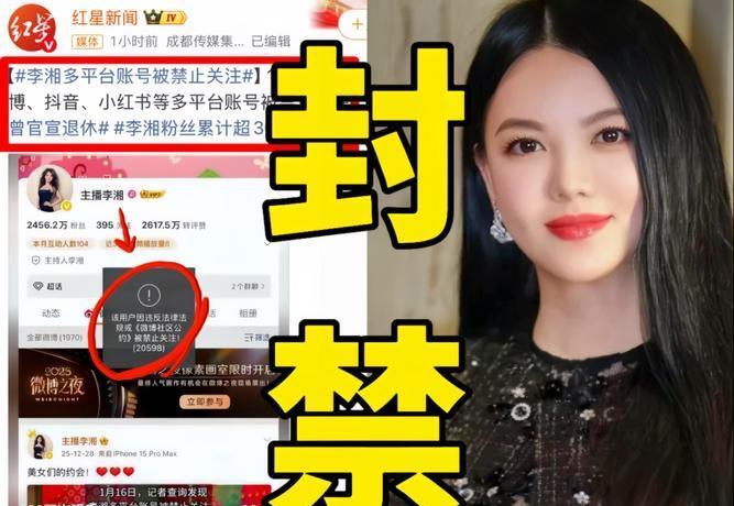 李湘这次彻底踩中了全民情绪雷区。账号封禁前坐拥3000万粉丝，却用数十万的包包