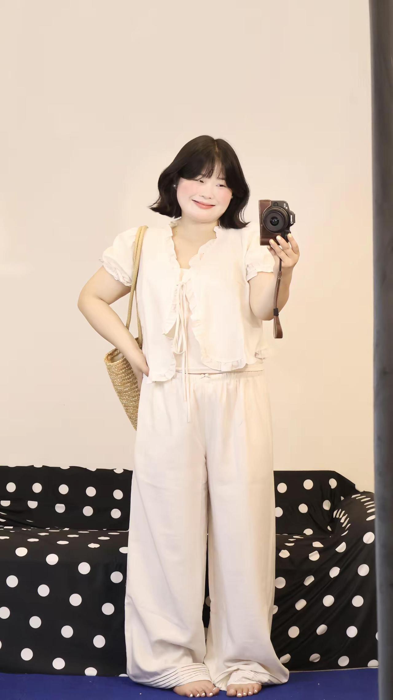 160斤｜很爱的套装。大码夏季穿搭夏日松弛感穿搭显瘦套装梨型身材穿搭