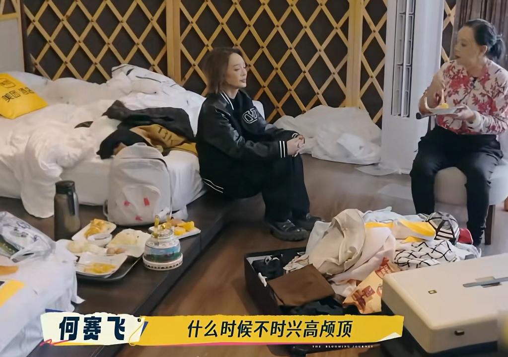 何赛飞喜欢高颅顶，往头上戴假发，宁静看到后让何赛飞把假发链接发给她！何赛飞：“高