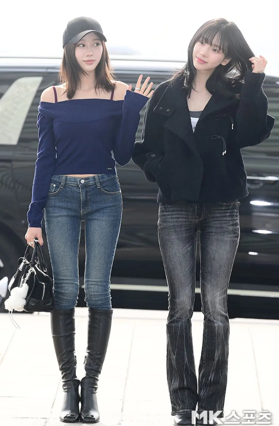 柳智敏和Giselle很直观的比例差距