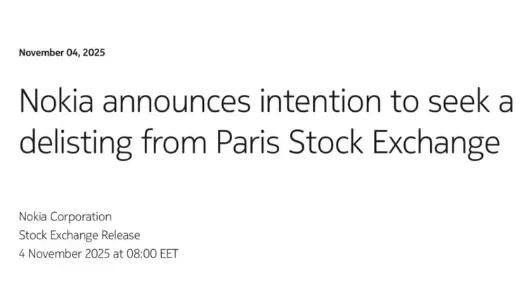 百年诺基亚，又下一剂猛药！宣布将从巴黎泛欧交易所退市，不是混不下去了，而是嫌弃那