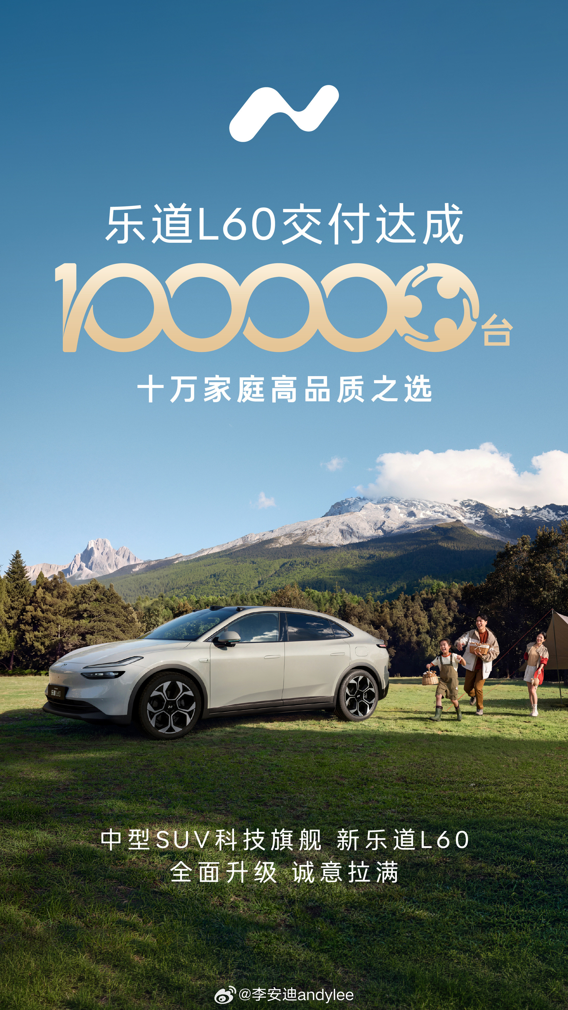 乐道L60也交付破十万了2026.6.26乐道L60累计交付破10万台，位列20