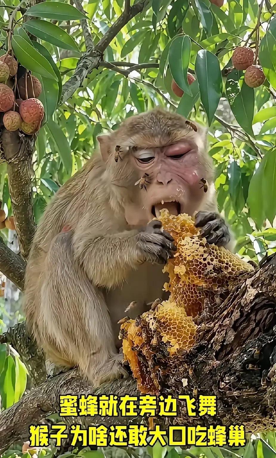 猴：就算是死，也不能当个饿死猴蜜蜂：不怕死的就来试试猴：试试就试试过了几分钟……