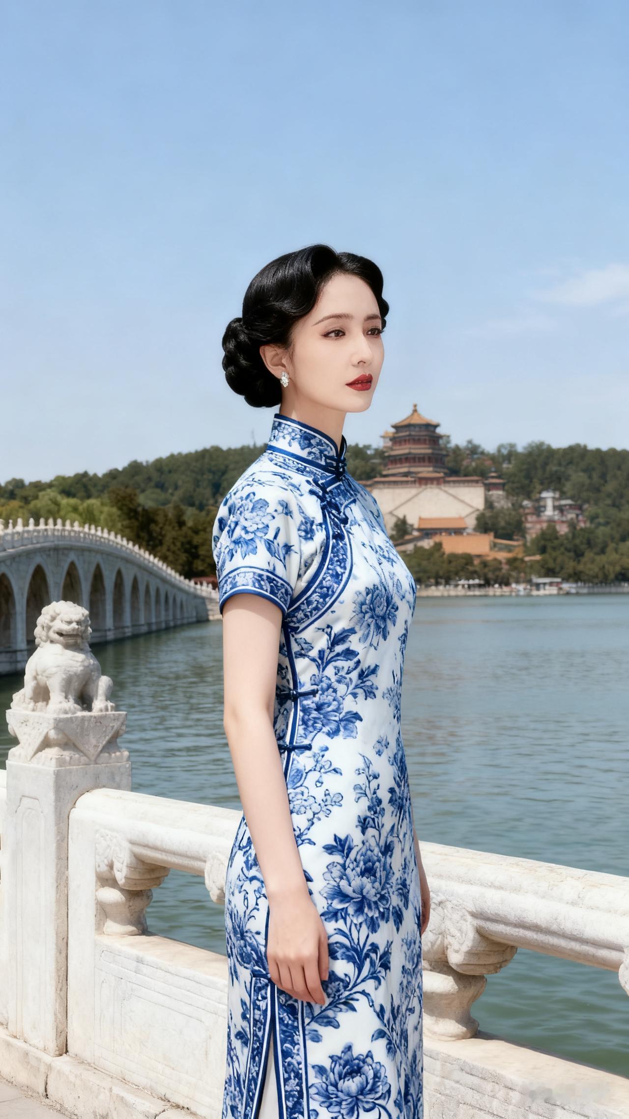 古典旗袍与现代女郎的完美结合，尽显东方韵味！