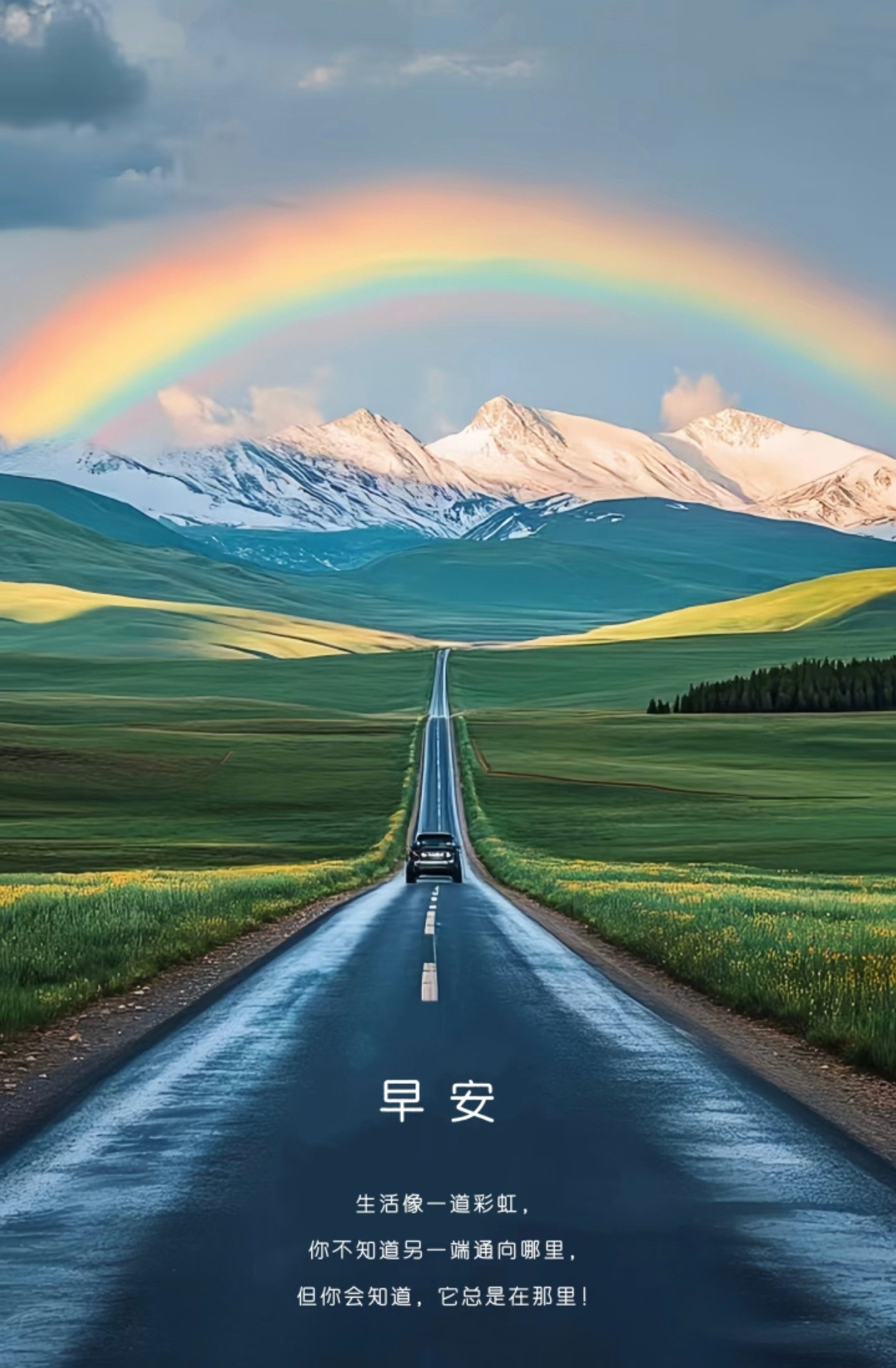 早安！生活像一道彩虹，你不知道另一端通向哪里，但你会知道，它总是在那里！