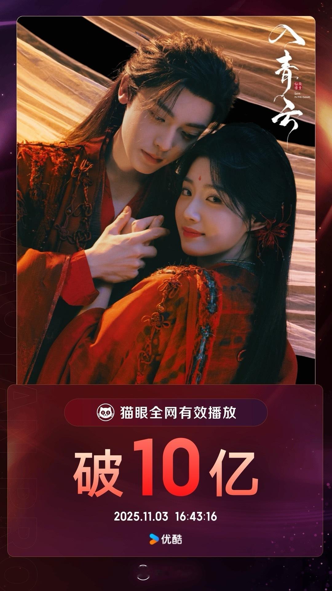 入青云入青云有效播放量破10亿猫眼专业版数据见证，领衔主演网络剧《入青