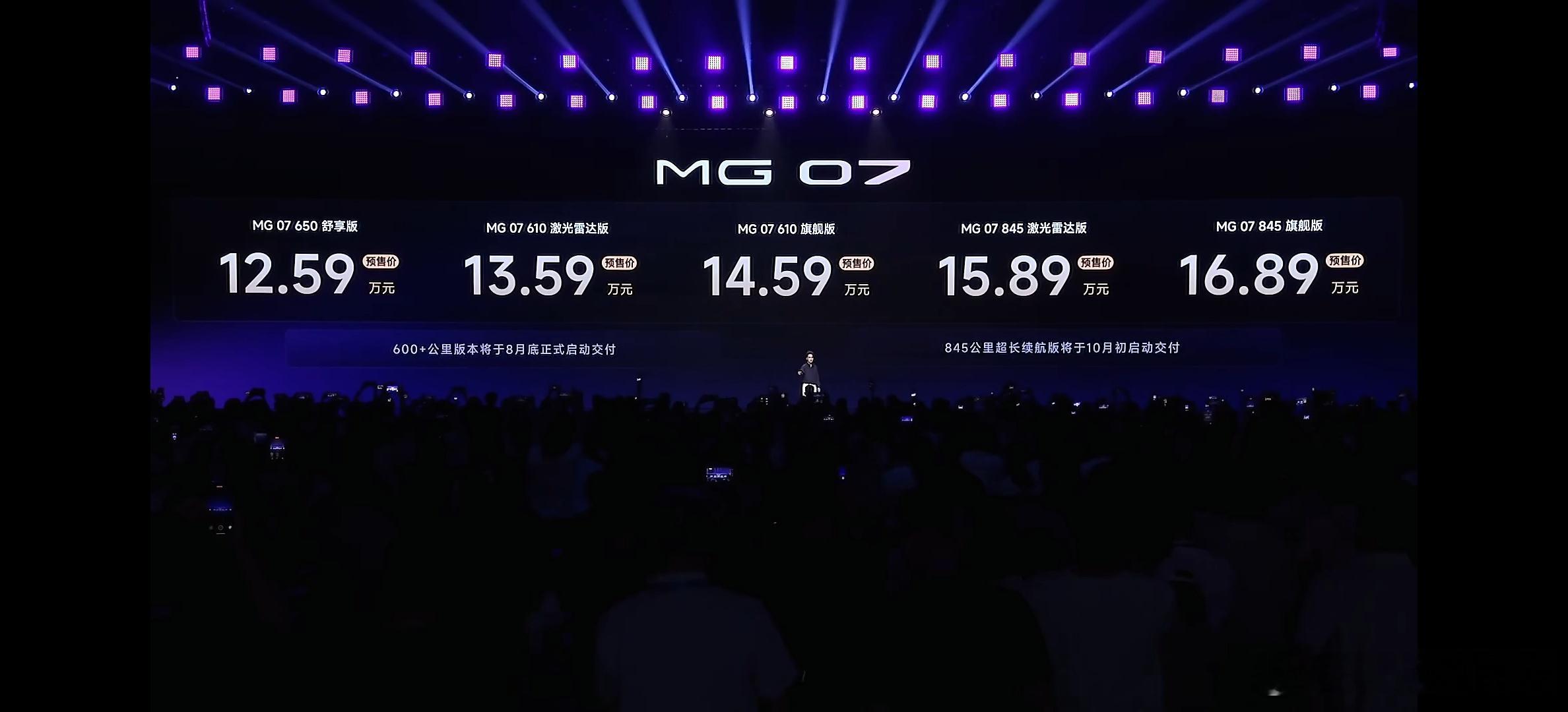 15万首次超800公里续航还是宁德时代？还是预售还标配那么多配置..MG07