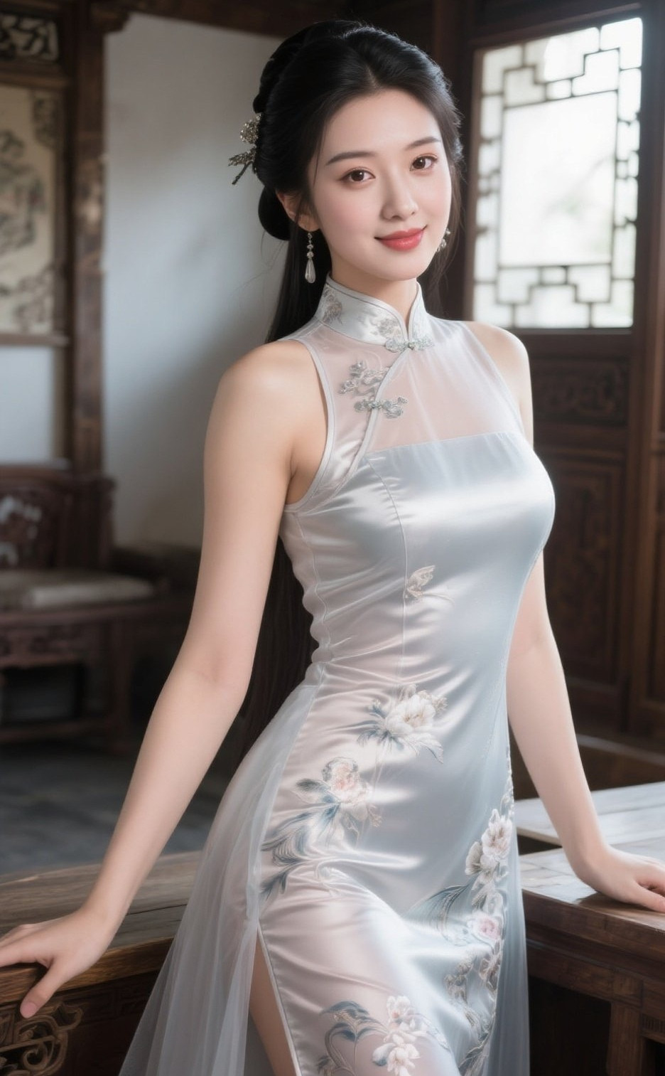 娇媚少妇旗袍媚眼含秋水惹人怜