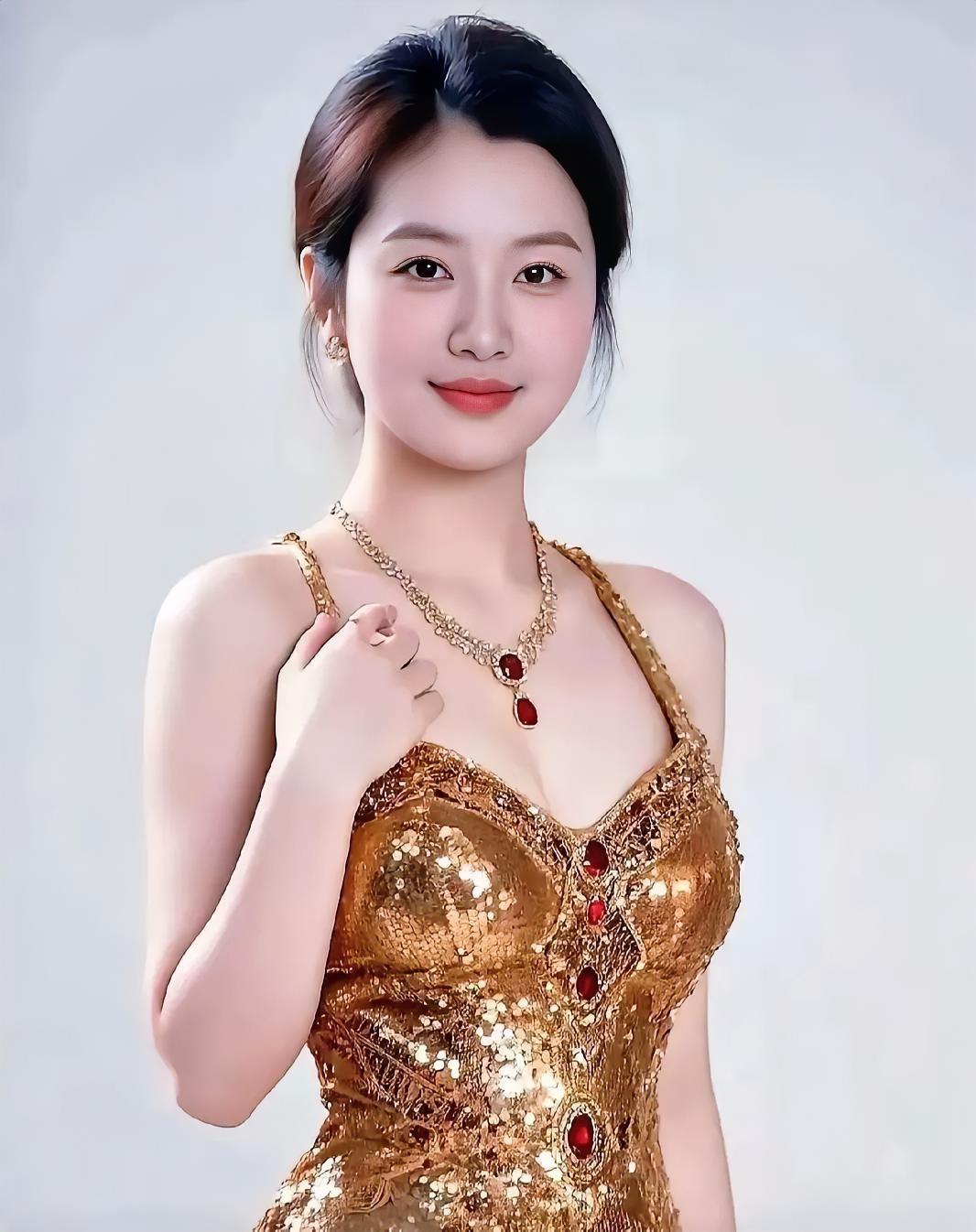 金衣美人，笑靥如花。