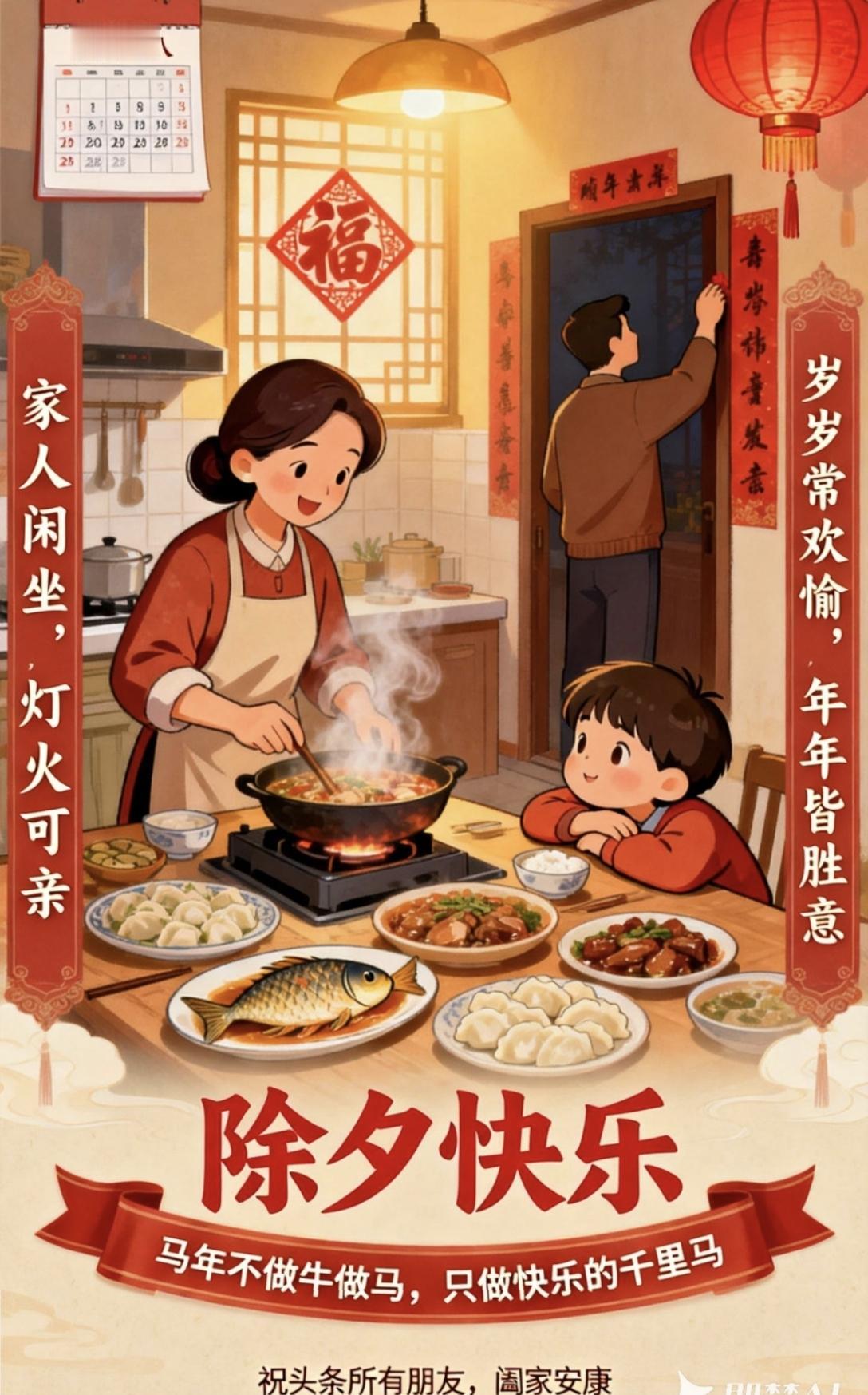 腊月廿八，心已经飞回饭桌了！🍲明天除夕，不管你是正在贴春联，还是在备年夜饭，
