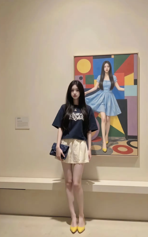 看看画中美女走进现实了