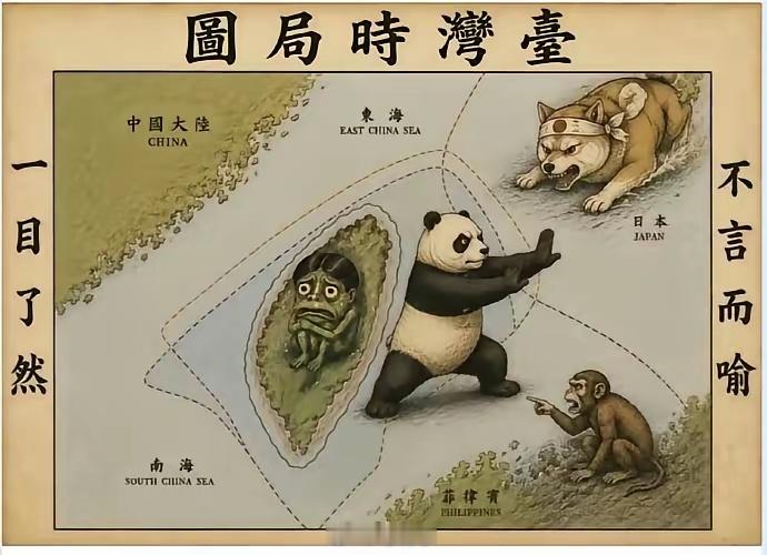 台海最新动态台湾网友这幅《时局图》真是绝了！把赖清德的丑态扒得连底裤都不剩！你