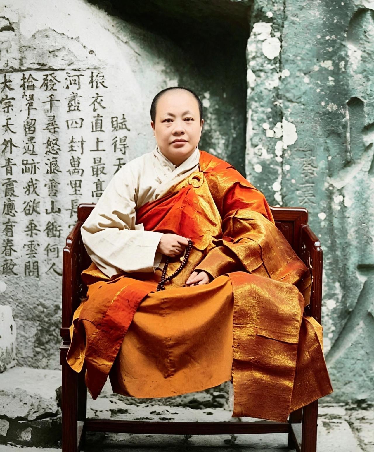这位慈眉善目、面相富态的老者曾是一品诰命夫人。她正是帝师陈宝琛的二妹陈芷芳。陈氏
