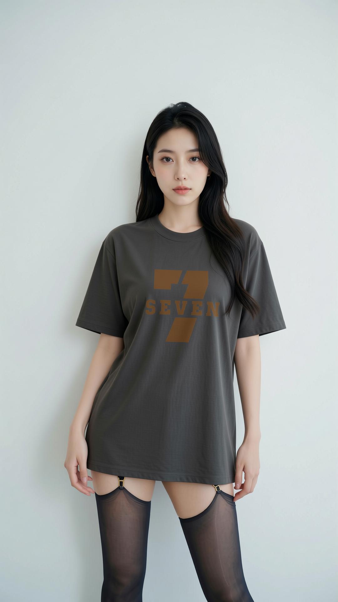 休闲纯欲风韩系穿搭氛围感美女日常穿搭黑丝搭配