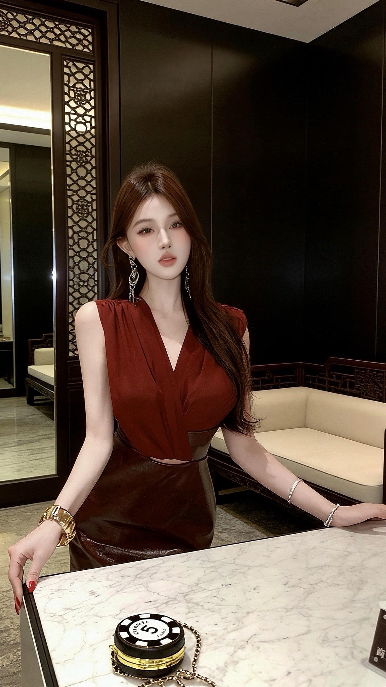 红色御姐气场全开女人味聚会穿搭