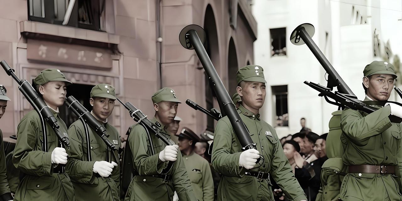 他们肩上扛的是什么武器？1945年9月8日，中国军队第三战区派遣军队进入上海，