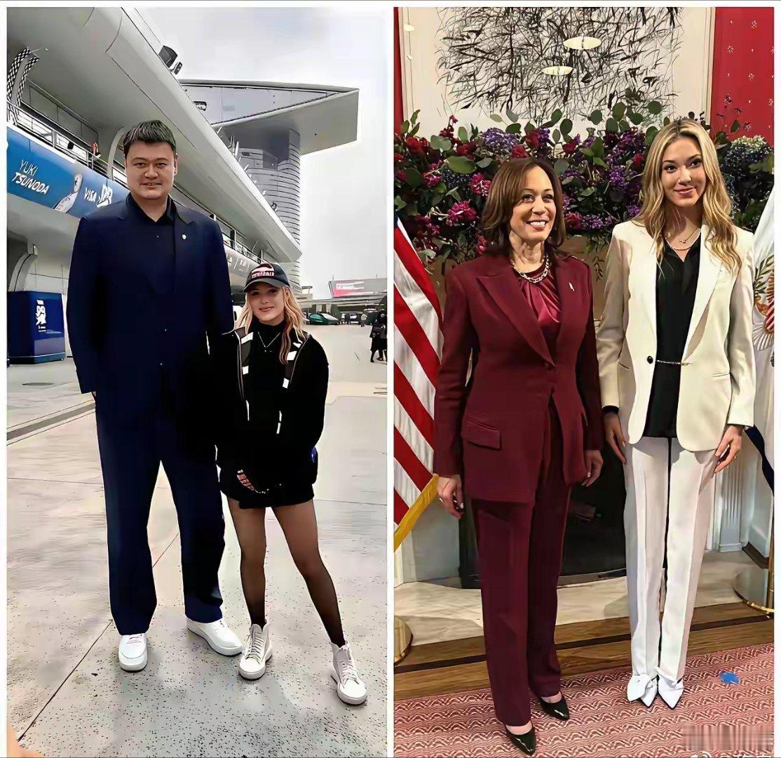 1米75的谷爱凌在姚明面前也有小鸟依人的感觉了！