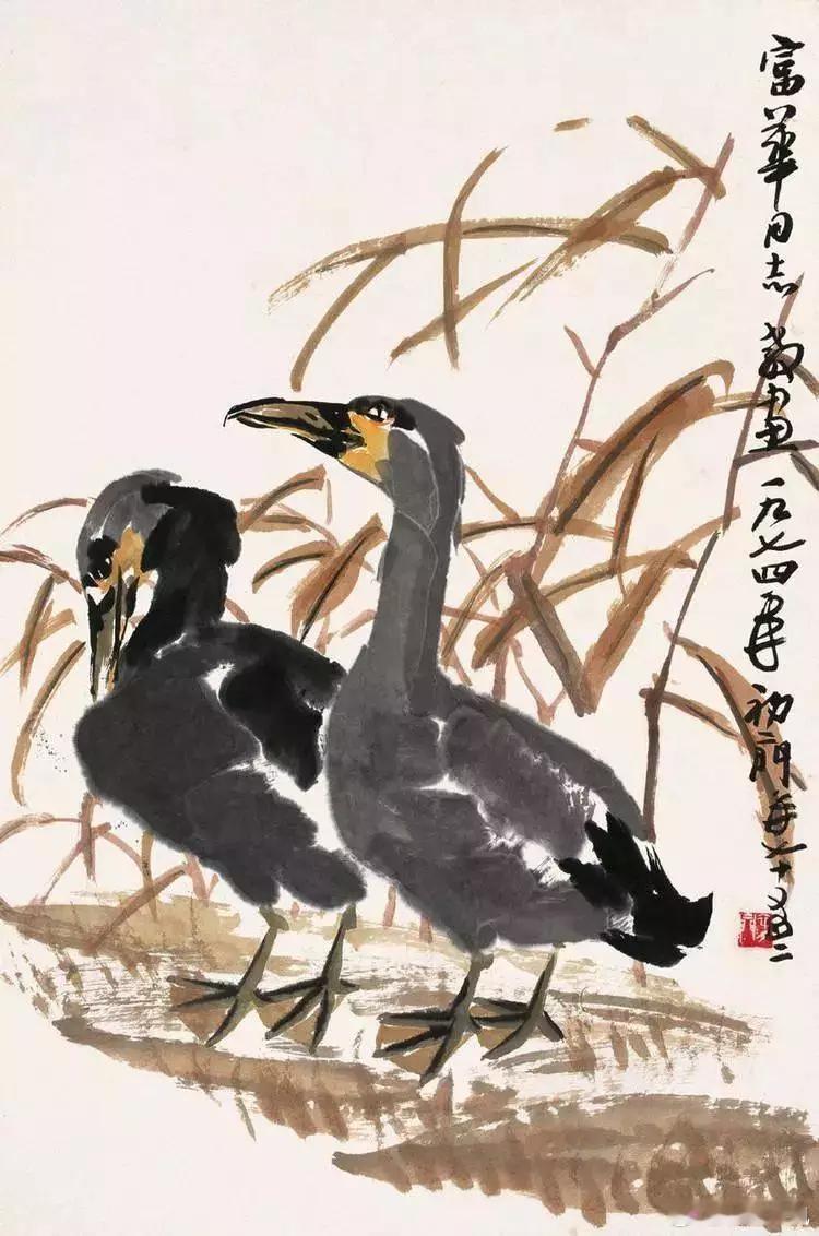 来楚生国画。来楚生（1903—1975），诗、书、画、印四绝的著名艺术家。其画清