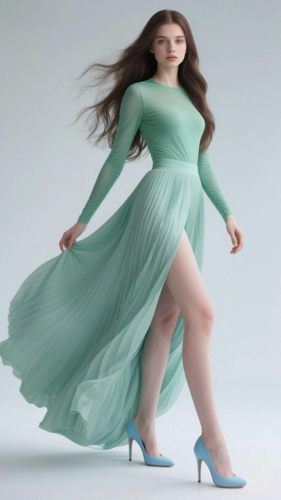 优雅绿裙总能展现出女性独特的魅力。就像关晓彤在金鸡奖红毯上的绿裙高定，下车动作干