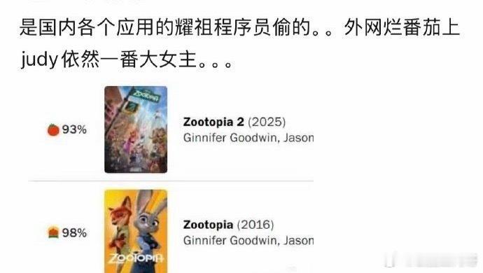 内娱这烂毛病，这番那番的，疯狂动物城2都开始排番位了……有病吧