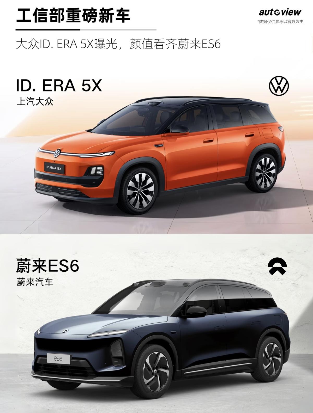 大众ID.ERA5X亮相，颜值直接看齐蔚来ES6上汽大众。ID.ERA家族又迎