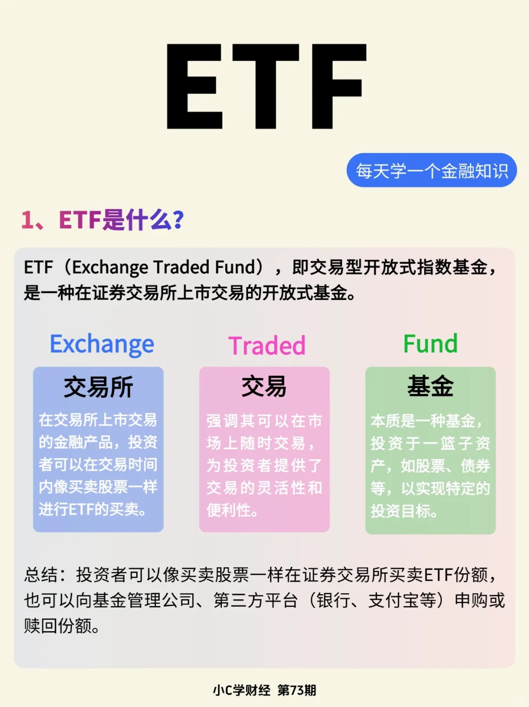 金融小知识:什么是ETF?