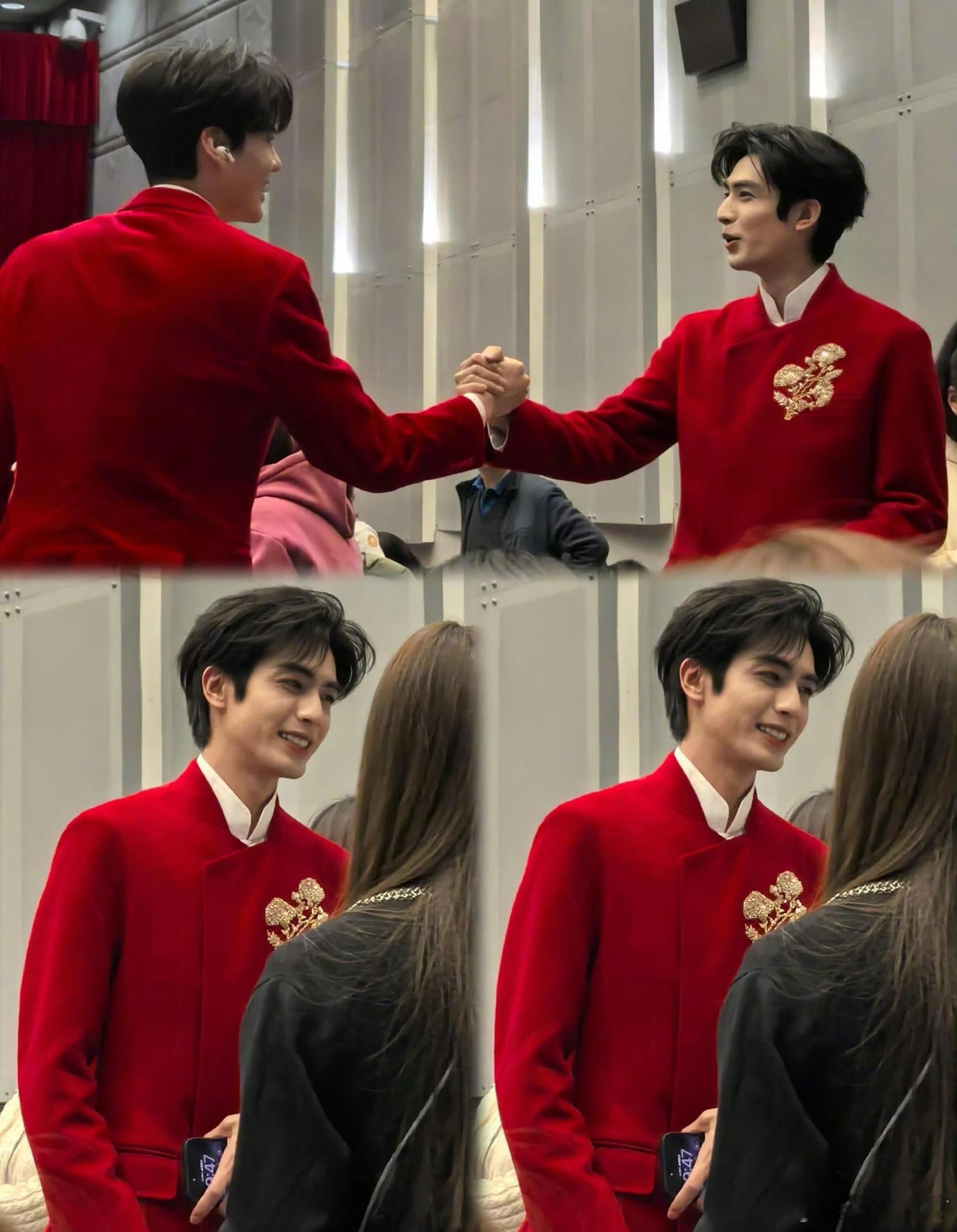 宋威龙春晚备播后台，国泰民安浓颜长相具象化，好正好红🔥