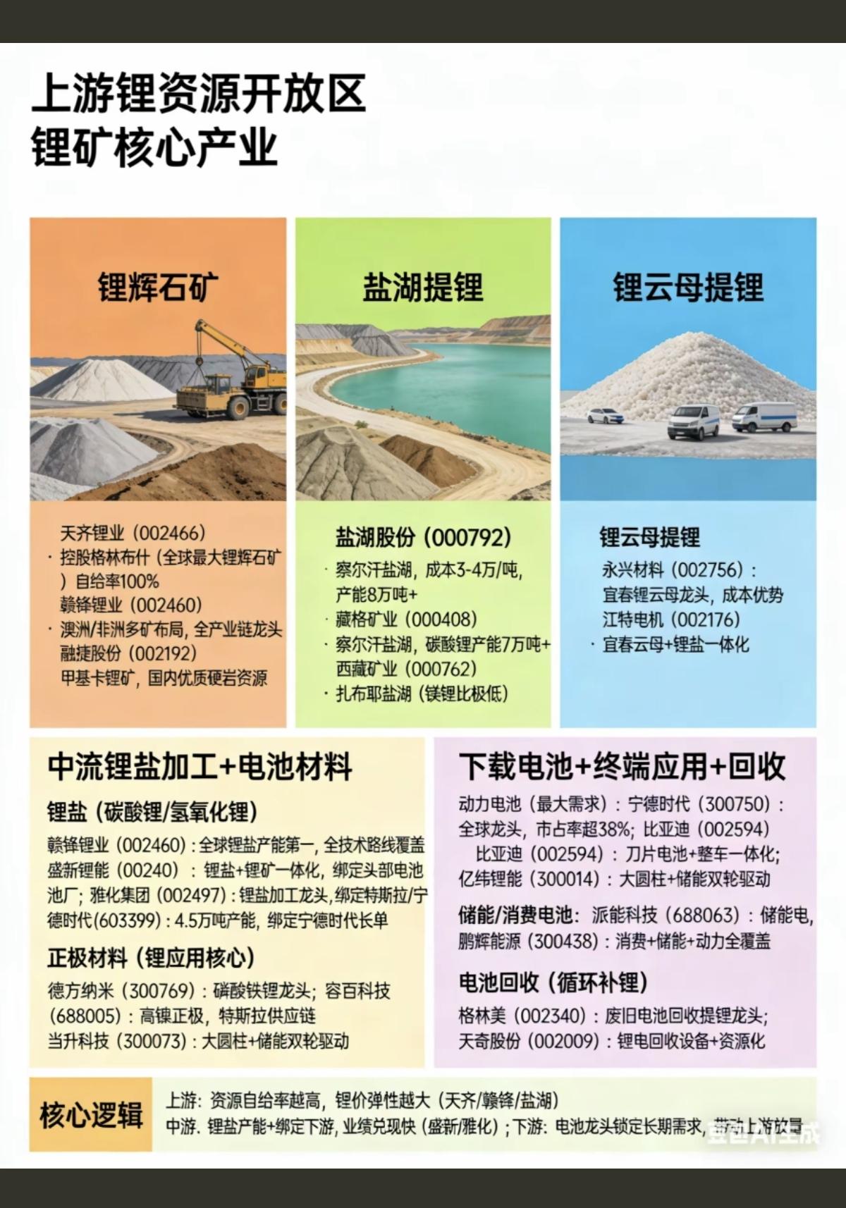 锂矿产业链：全景梳理+深度解析！一、上游锂资源1）锂辉石矿