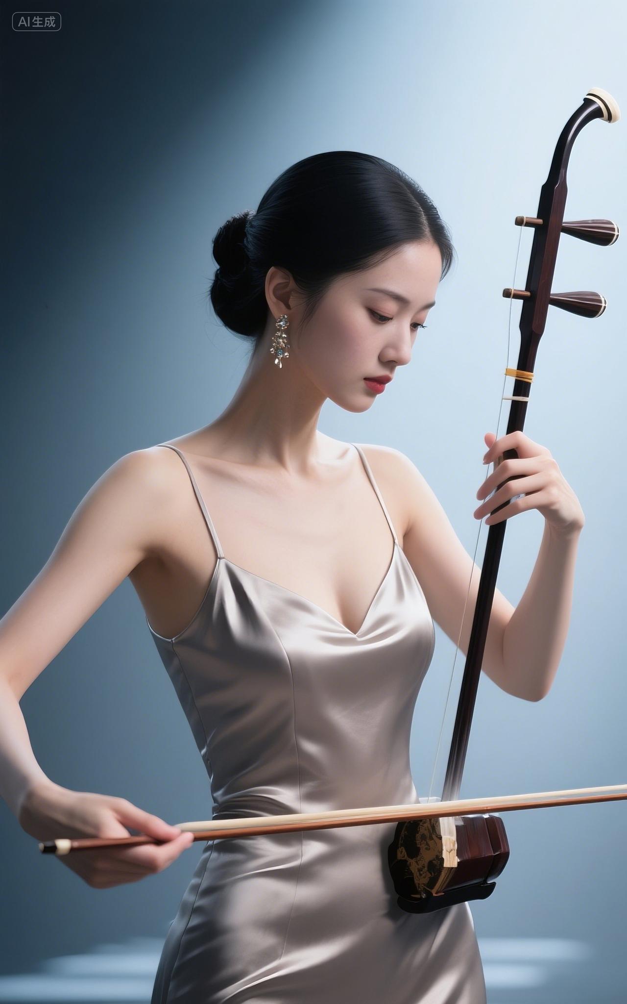 优雅琴声，倾心演绎，沉浸在音乐的世界里。