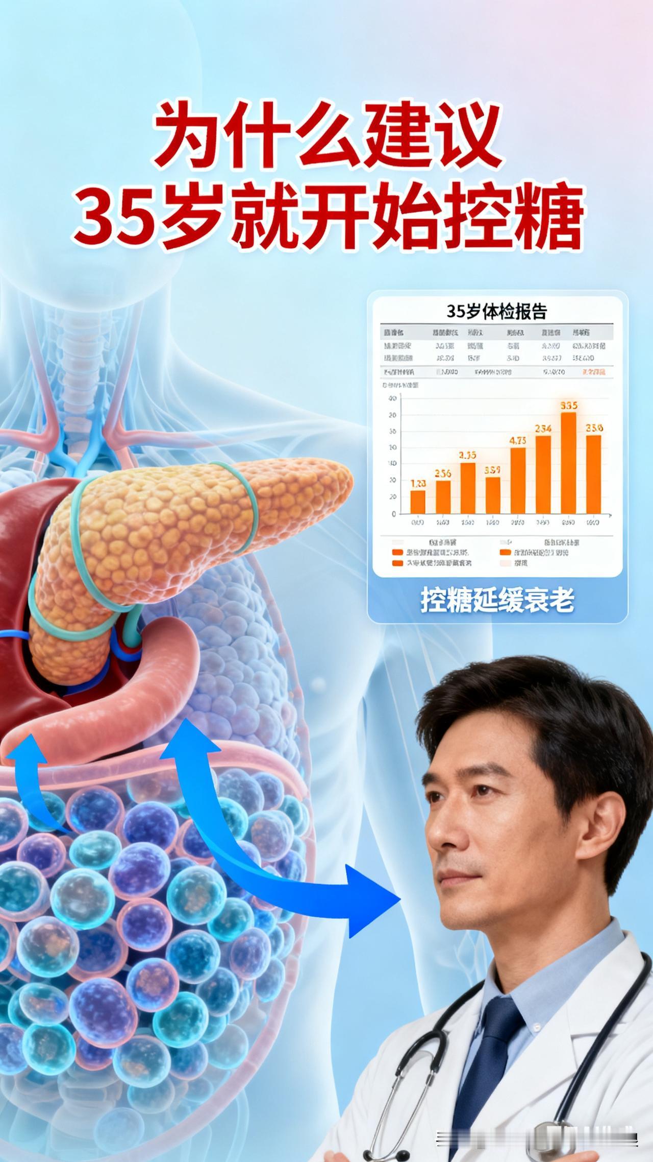 35岁必控糖！不是吓唬人，是身体真扛不住了别觉得控糖是老年人的事！35岁就