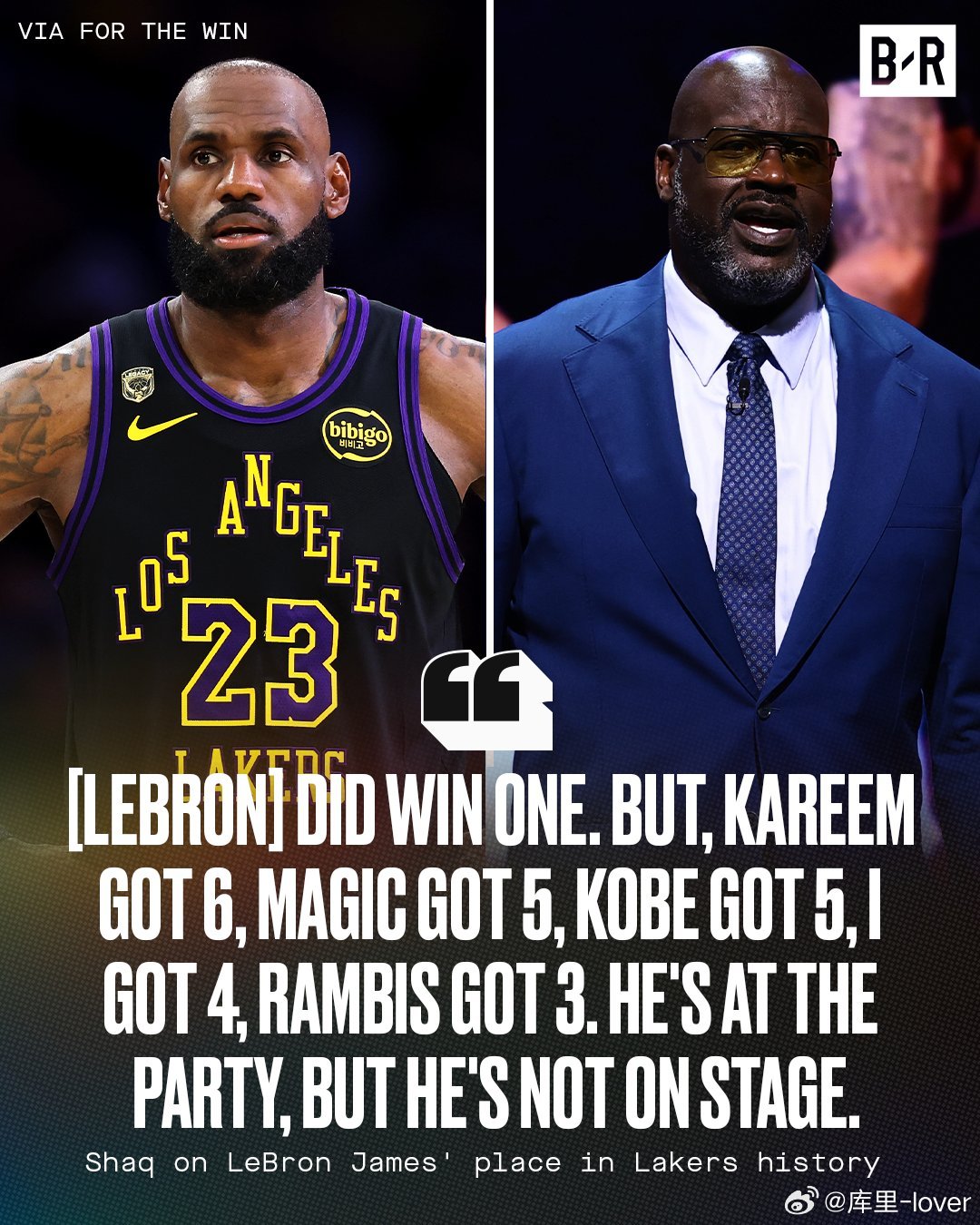 NBA奥尼尔并不认为勒布朗·詹姆斯能够跻身湖人队史上顶尖球星行列：“勒布朗值得