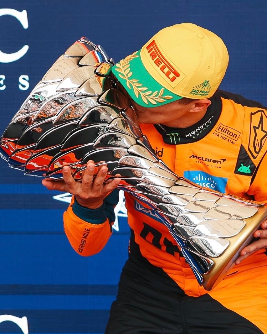 诺里斯生涯第11胜，11场胜利来自11条不同赛道诺里斯夺F1圣保罗站冠军​​​