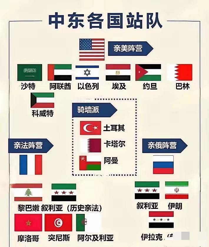 中东站队图扎心了！没有一个亲中派？真相值得所有人深思这张中东各国站队