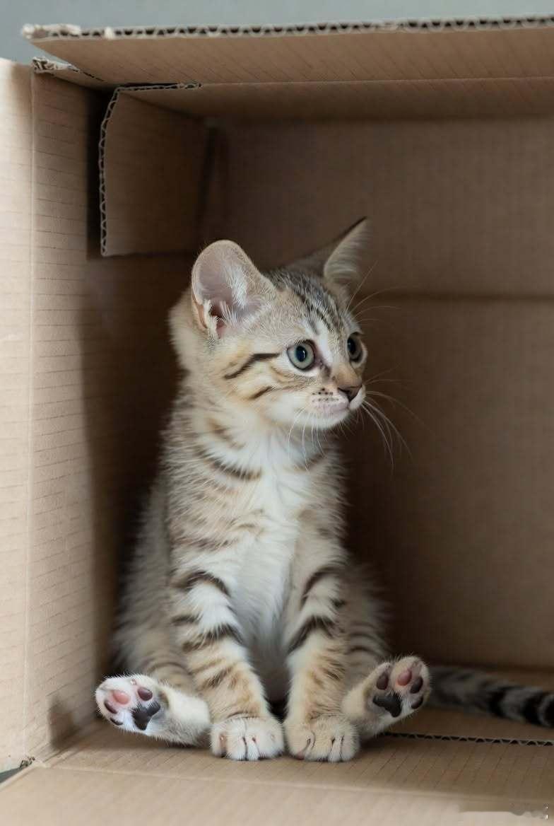 乖巧可爱坐姿的小猫咪