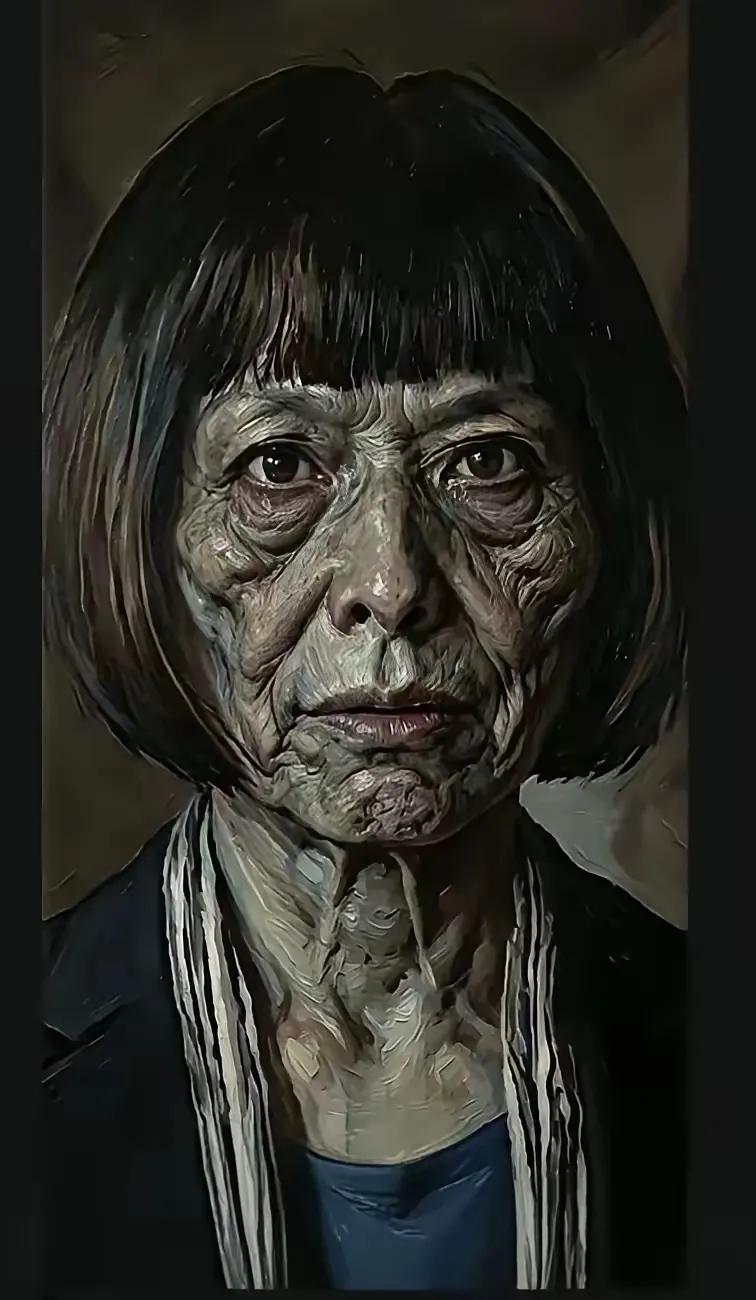 有人把清华美院教授丁荭的画像按照她的风格画出来，本以为她会开心，想不到她却发火，