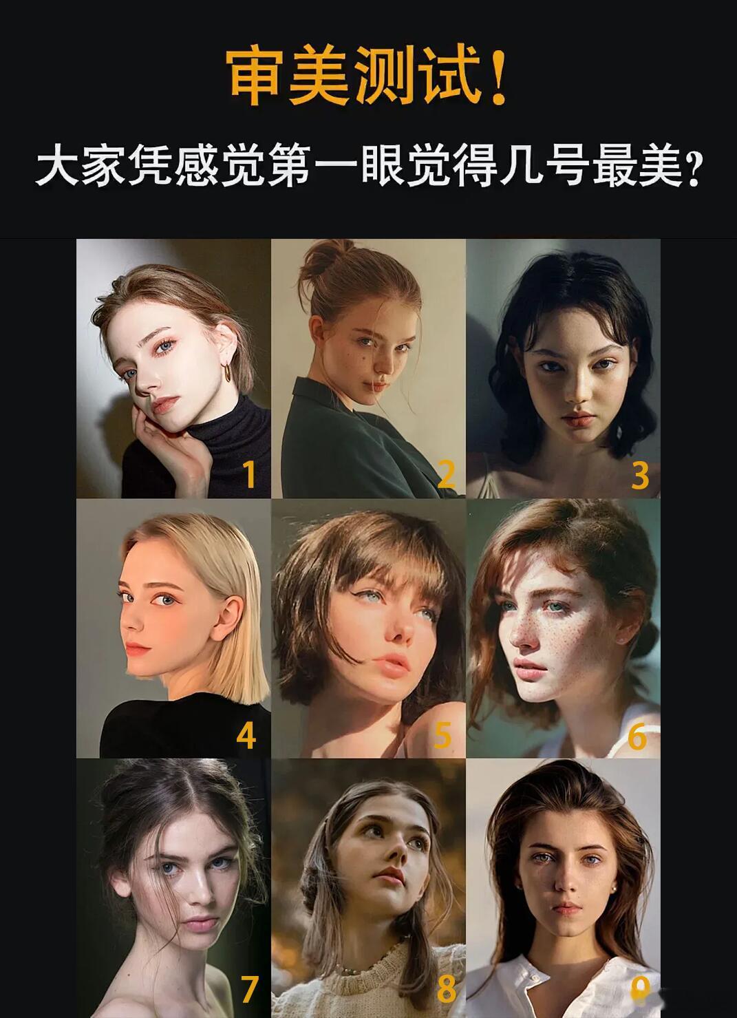 以你的审美，你觉得这九位神颜美女谁最好看？