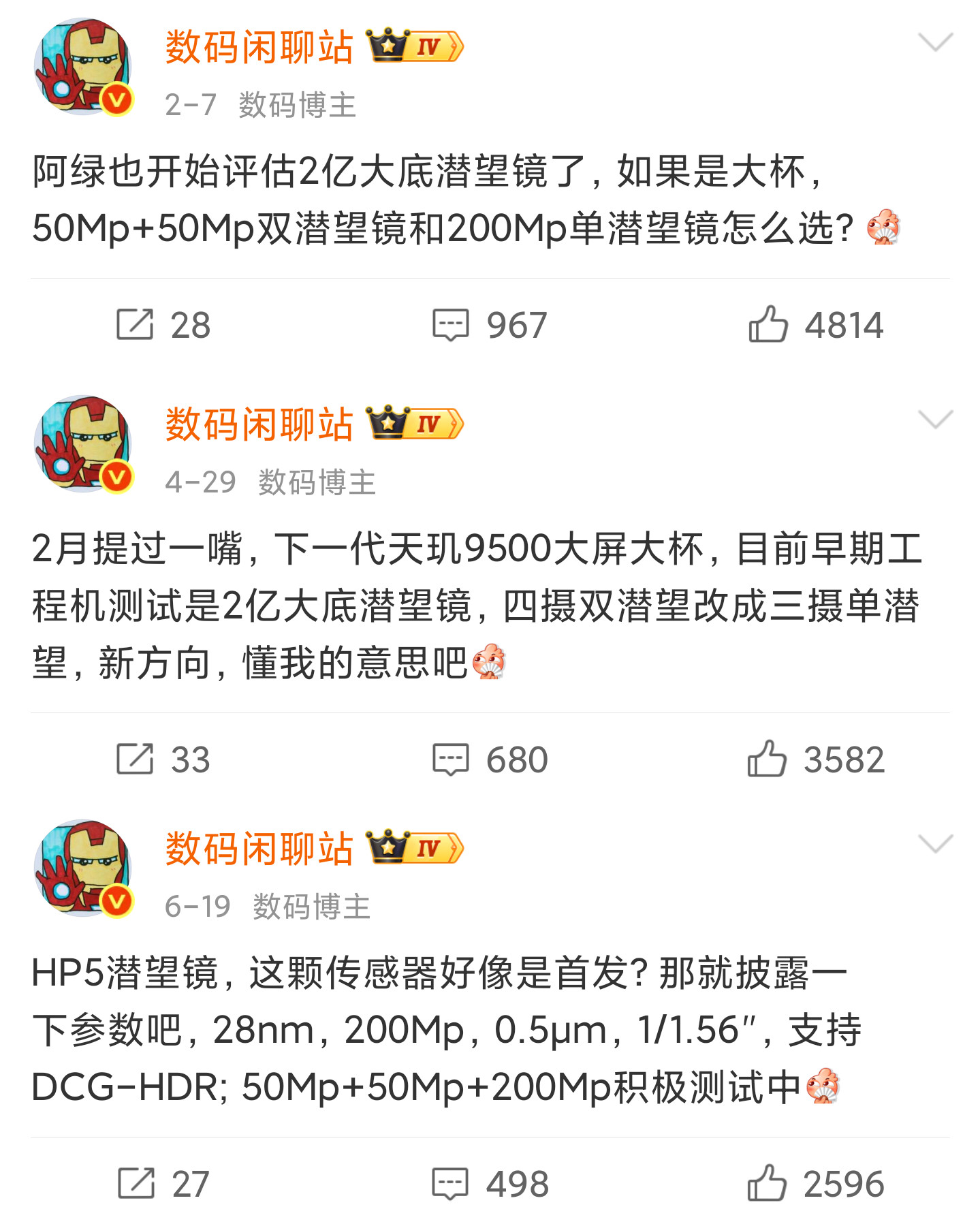 2月就被我猜中了，FindX9Pro改用2亿单潜望镜方案，200MpHP5