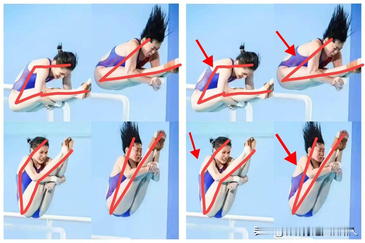 没有对比就没有发言权，左边是王伟营，右边是全红婵，原以为全红婵没有水花靠